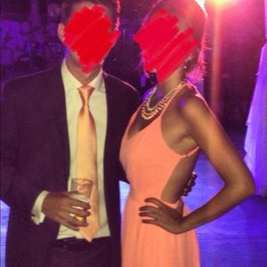 Vivid color Open back maxi dress. Pink/Salmon long dress, wedding guest dress